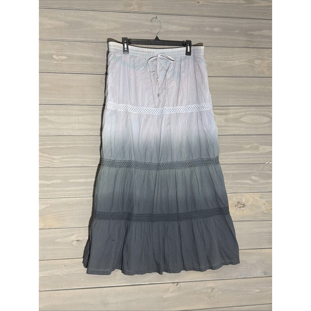 Michael Kors 6 Long Maxi Grey Ombré Skirt Boho Beach Coastal Grandma